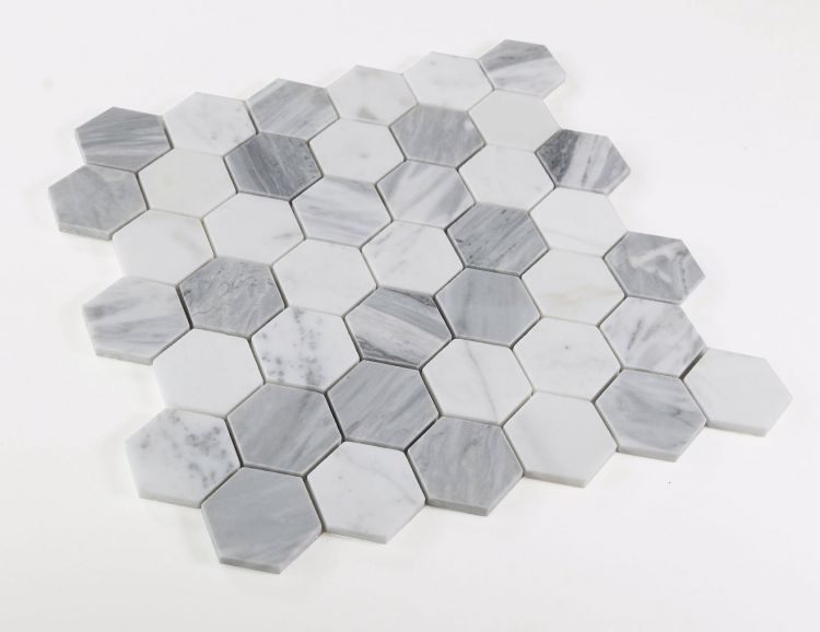 Husk Marble Mosaic - 2" Hexagon