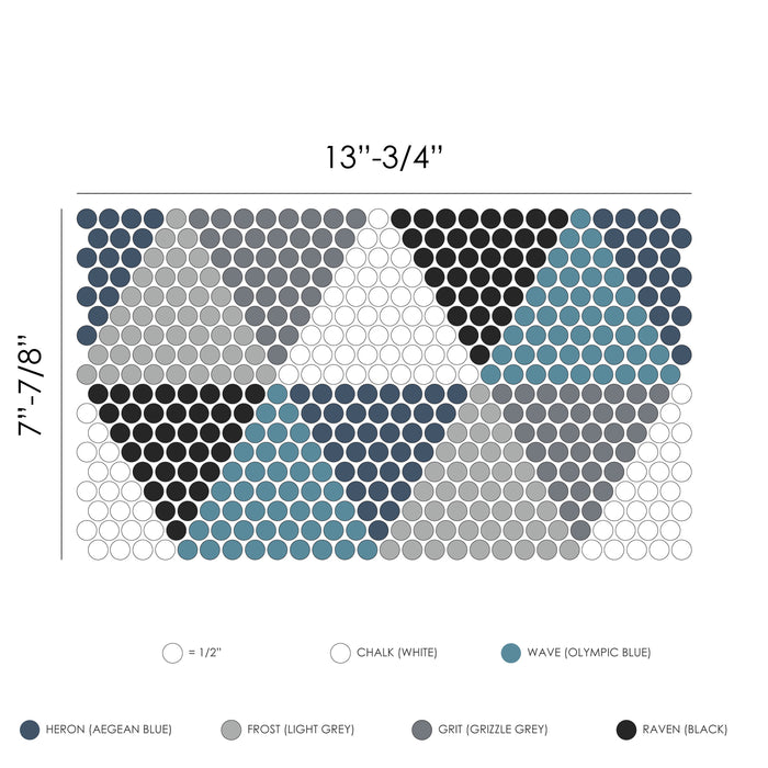 Clearance Sale! Geometro Hygge Glow Recycled Glass Mosaic - 7 7/8" x 13 3/4" Penny Round