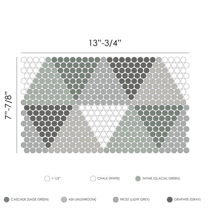 Clearance Sale! Geometro Hygge Log Recycled Glass Mosaic - 7 7/8" x 13 3/4" Renny Round