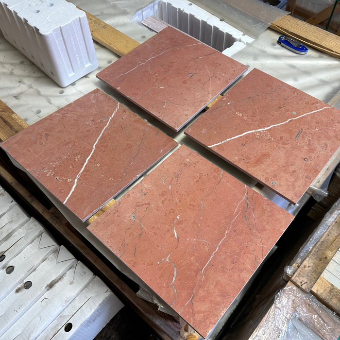 Rojo Alicante Marble Tile - 12" x 12" x 3/8" Honed