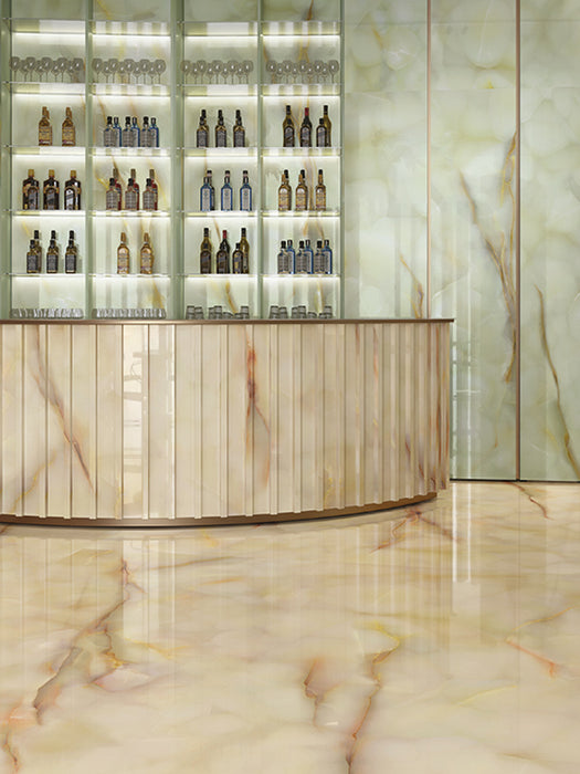 Imperial Onyx Miele Porcelain Tile - Lappato