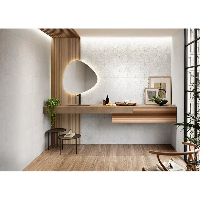 Impressions Ceramic Ginkgo White Tile Matte 3