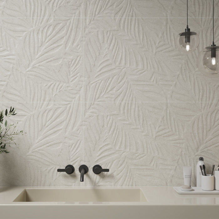 Impressions Ceramic Lowell Leaves Tile Matte 2