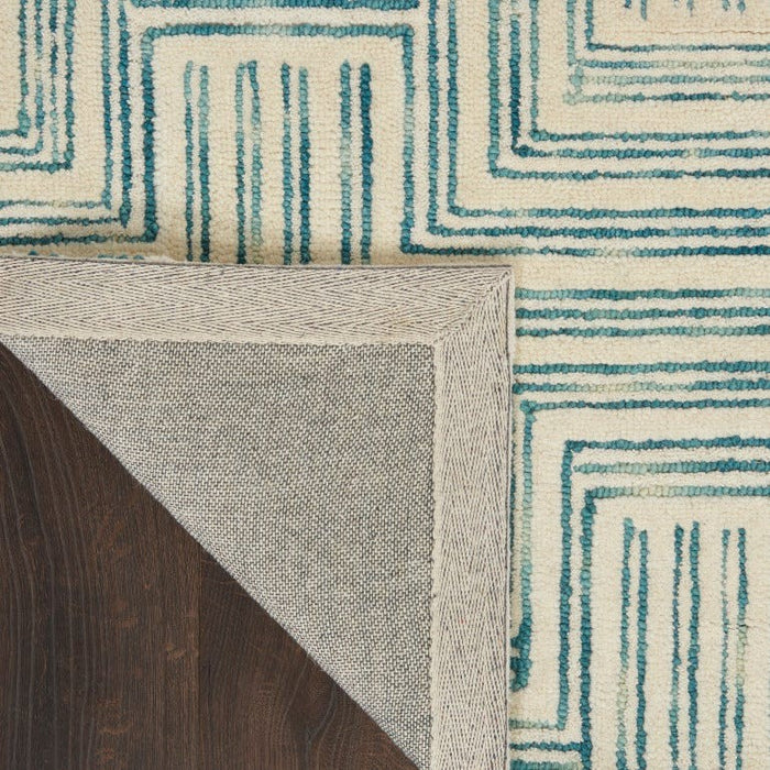 Interlock Ivory Turquoise Wool IVTUR