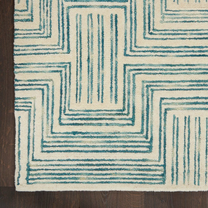 Interlock Wool IVTUR Ivory Turquoise