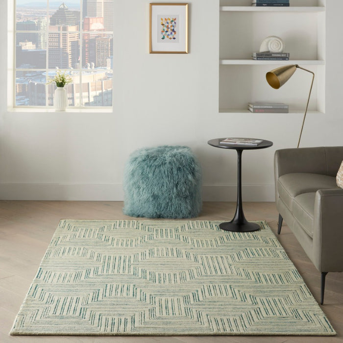 Interlock Wool Ivory Turquoise ITL06 IVTUR