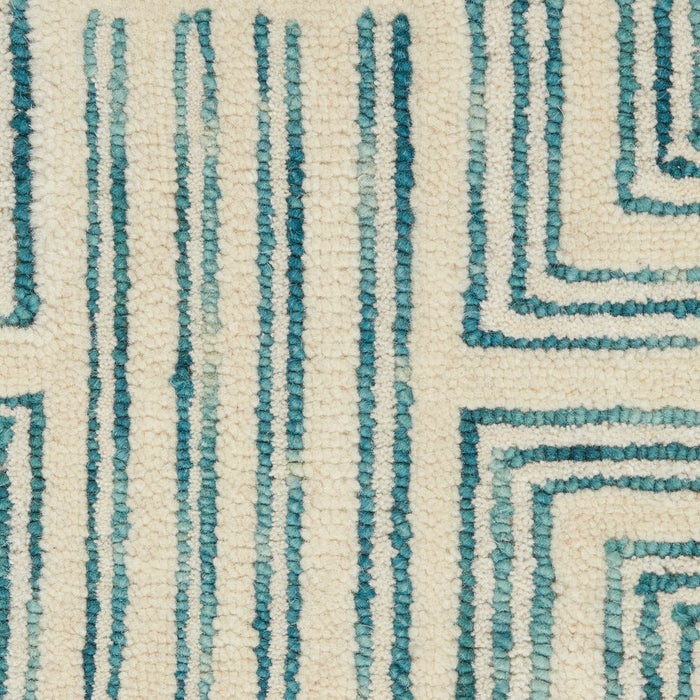 Interlock Wool Ivory Turquoise IVTUR