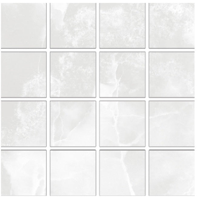 Full Sheet Sample - Lizart Ice Porcelain Mosaic - 3" x 3" x 8.5 MM Polished
