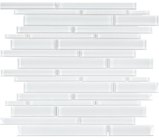 Full Sheet Sample - Aquatica Element Ice Random Linear Glass Mosaic - 11.75" x 11.75" Glossy