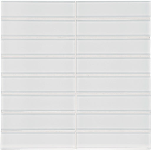 Full Sheet Sample - Aquatica Element Ice Stacked Glass Mosaic - 1.50" x 6" x 8 MM Glossy