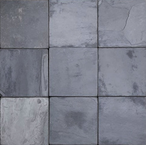 Full Tile Sample - Black Slate Tile - 4" x 4" Tumbled