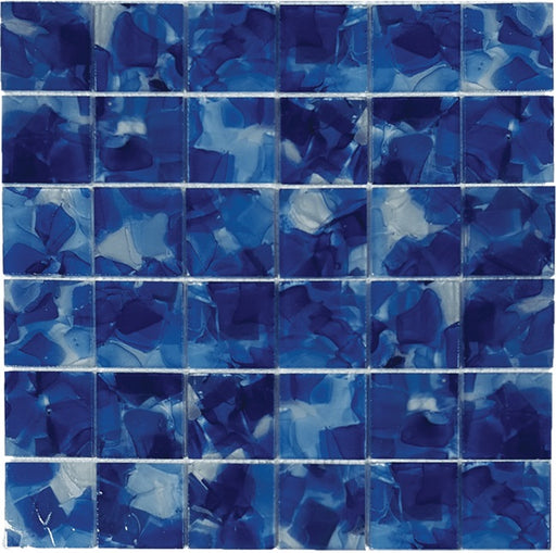 Full Sheet Sample - Aquatica Flower Iris Glass Mosaic - 2" x 2" x 8 MM Glossy