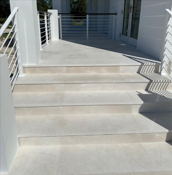 Ivory Beige Sandblasted Marble Paver 3