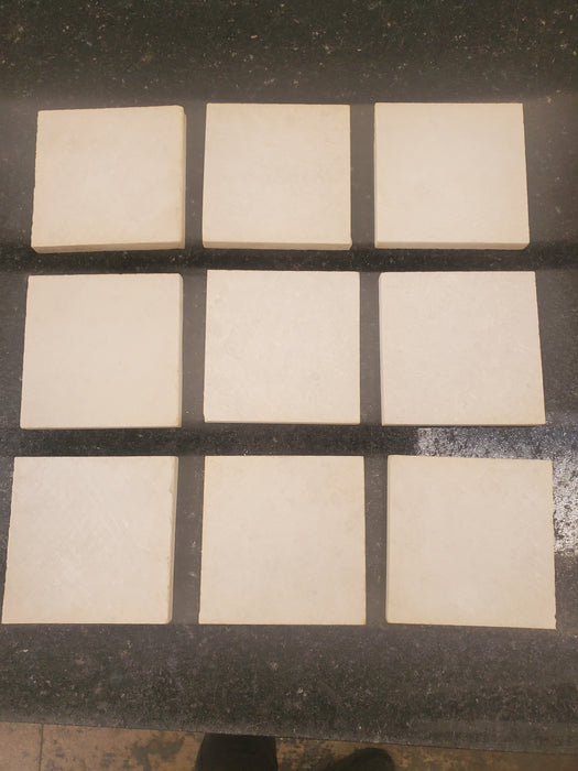 Ivory Cream Marble Tile - 4" x 4" x 3/8" Tumbled