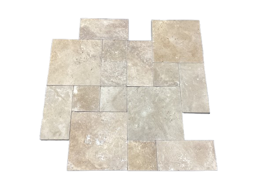 Ivory Travertine Roman Paver Pattern - Tumbled