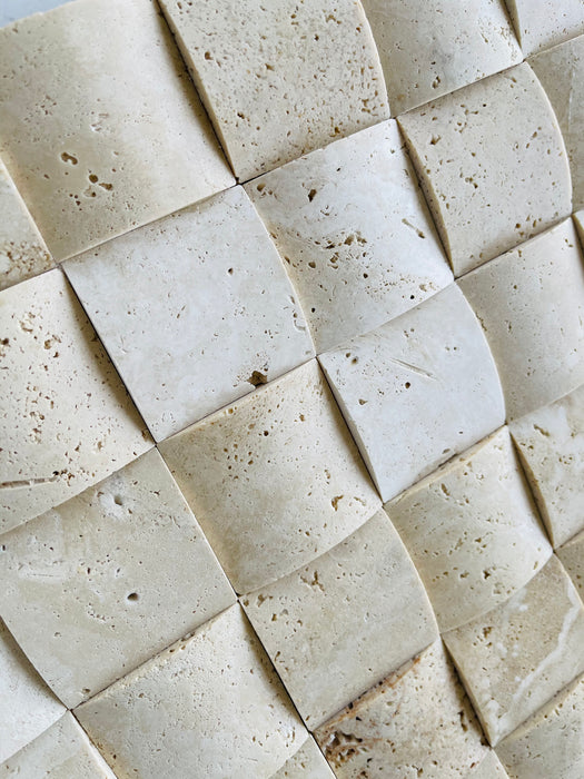 Ivory Travertine Mosaic Unfilled & Honed 1