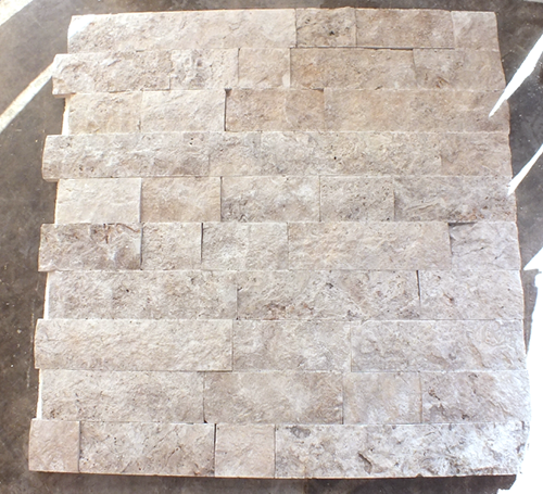 Ivory Split Face Travertine Veneer - 4" x Free Length