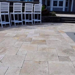 Tumbled Ivory Cross Cut Travertine Versailles Pattern