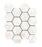 Full Sheet Sample - Mother Of Pearl Ivory Hexagon Porcelain Mosaic - 3" x 3" Polished