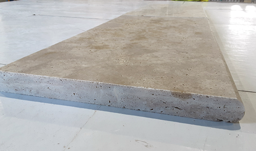 Ivory Tumbled Travertine Pool Coping - 12" x 24" x 1 1/4"