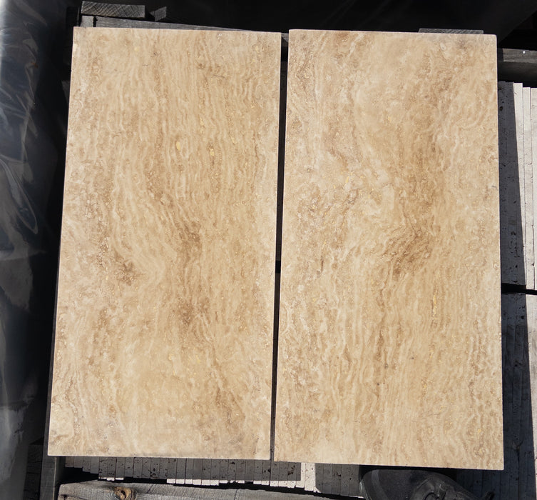 Ivory Vein Cut Travertine Tile Filled & Honed 4