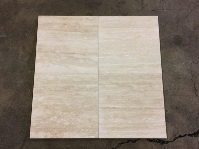 Ivory Vein Cut Travertine Tile Filled & Polished 3