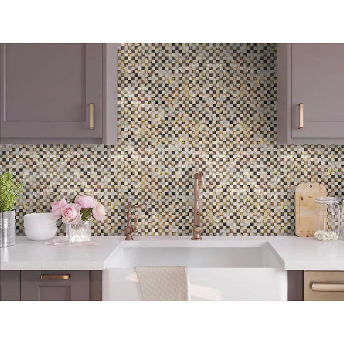 Checked Pearl Shell Mosaic Polished 3