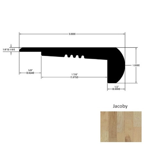 Trinity Jacoby Hardwood Moulding / Trim - 3" x  90" - 94" Overlap Stair Nose