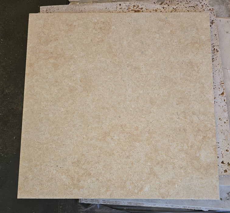 Jerusalem Gold Light Honed Limestone Tile - 18" x 18" x 1/2"