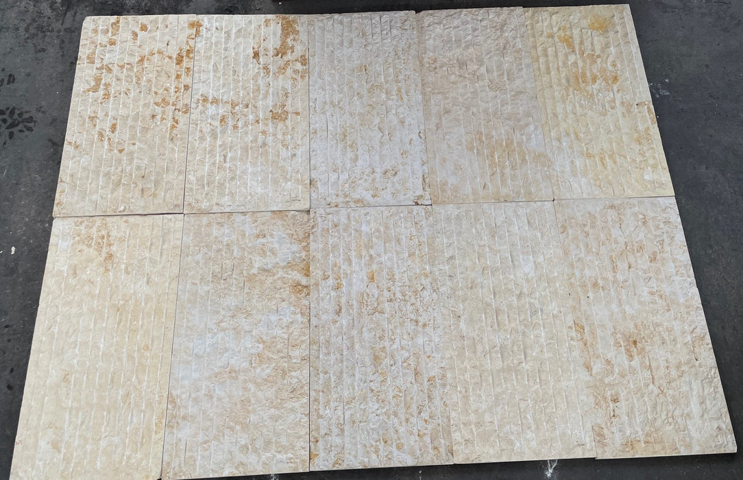 Jerusalem Gold Chiseled Limestone Tile - 12" x 24"