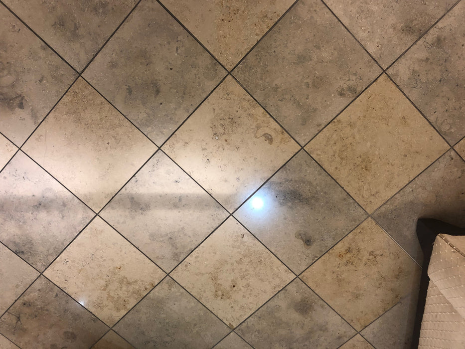 Jura Beige Gray Mix Honed Limestone Tile - 12" x 12"