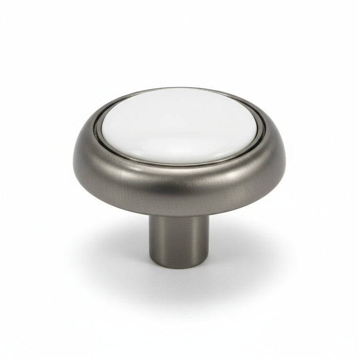 Silverline K2015 Zinck Alloy WT Cabinet Knob White 1