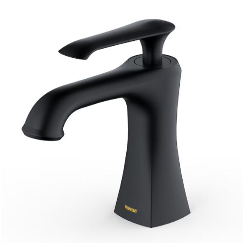 Woodburn Solid Brass Matte Black Bathroom Faucet 1