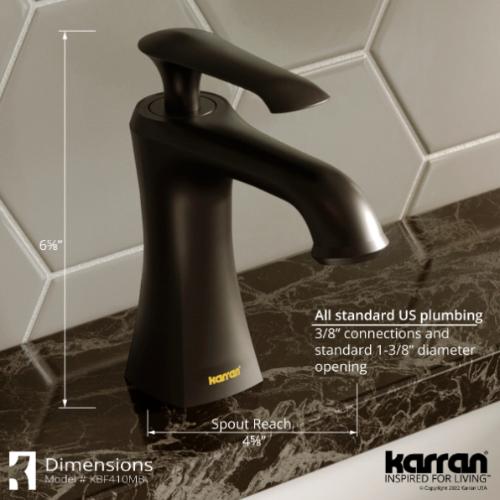 Woodburn Solid Brass Matte Black Bathroom Faucet 3