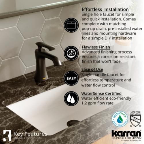 Woodburn Solid Brass Matte Black Bathroom Faucet 4