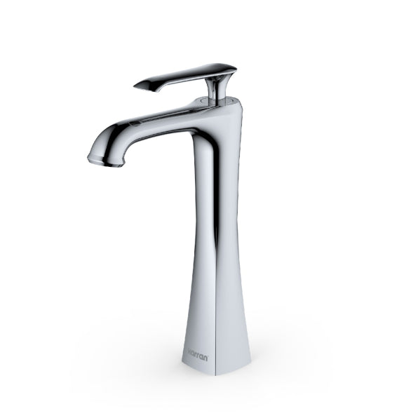 Woodburn Chrome Solid Brass Vessel Bathroom Faucet - Single Handle / One Hole with Matching Pop Up Drain