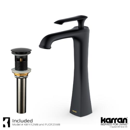 Woodburn Solid Brass Matte Black Bathroom Faucet 2