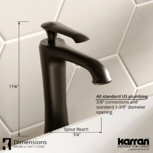 Woodburn Solid Brass Matte Black Bathroom Faucet 4