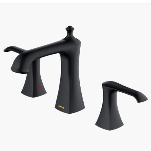 Woodburn Solid Brass Matte Black Bathroom Faucet 1