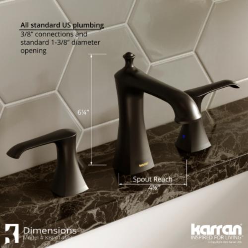 Woodburn Solid Brass Matte Black Bathroom Faucet 4