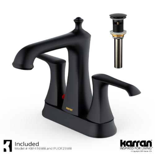 Woodburn Solid Brass Matte Black Bathroom Faucet 2