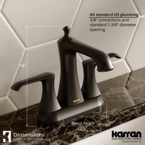 Woodburn Solid Brass Matte Black Bathroom Faucet 4