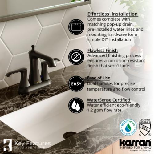Woodburn Solid Brass Matte Black Bathroom Faucet 5
