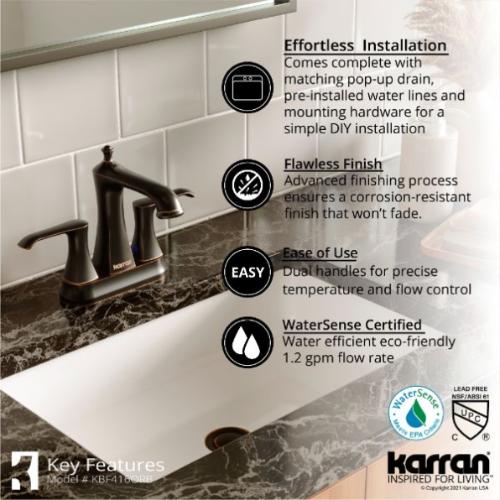 Woodburn Solid Brass Oil Rubbed Bronze Bathroom Faucet 5