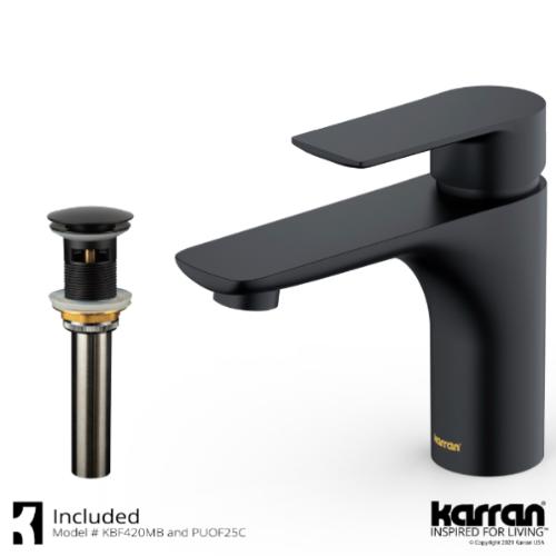 Kayes Solid Brass Matte Black Bathroom Faucet 2