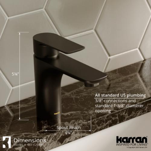 Kayes Solid Brass Matte Black Bathroom Faucet 4