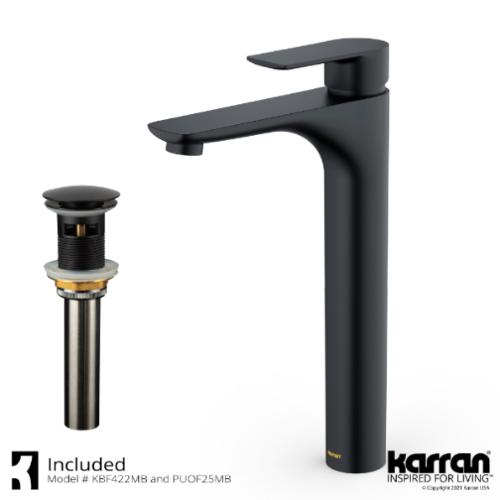 Kayes Solid Brass Matte Black Bathroom Faucet 2