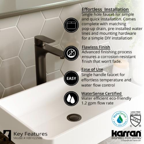 Kayes Solid Brass Matte Black Bathroom Faucet 5