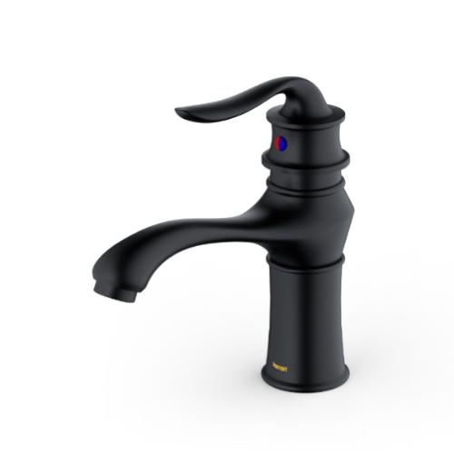 Dartford Solid Brass Matte Black Bathroom Faucet 1