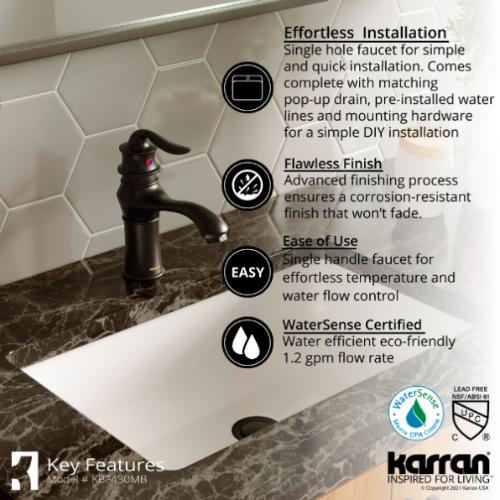 Dartford Solid Brass Matte Black Bathroom Faucet 5